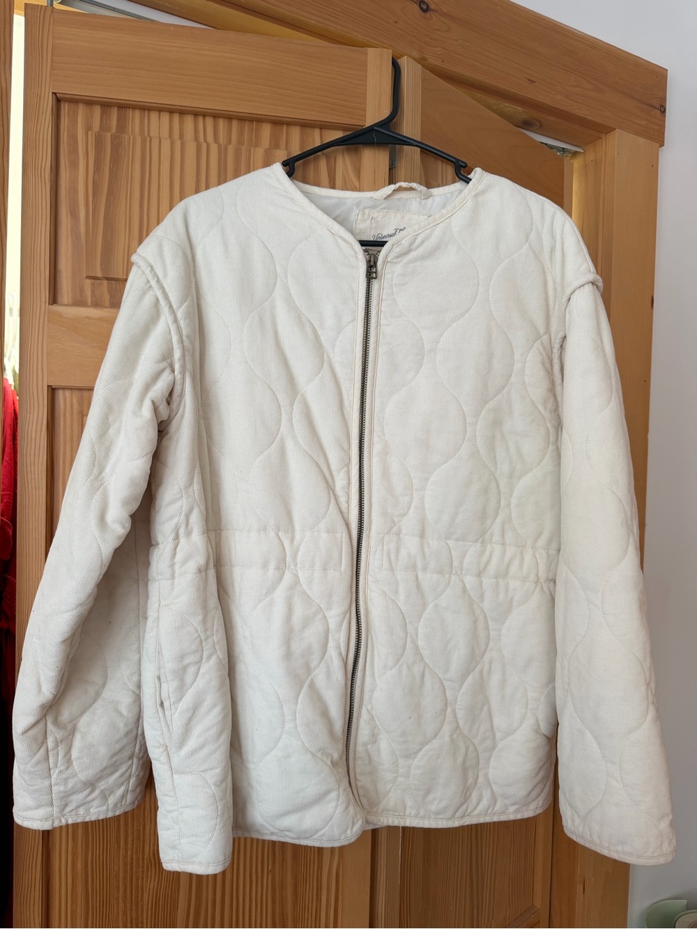Universal Thread Quilted Zip-Front Women's Jacket - Cream